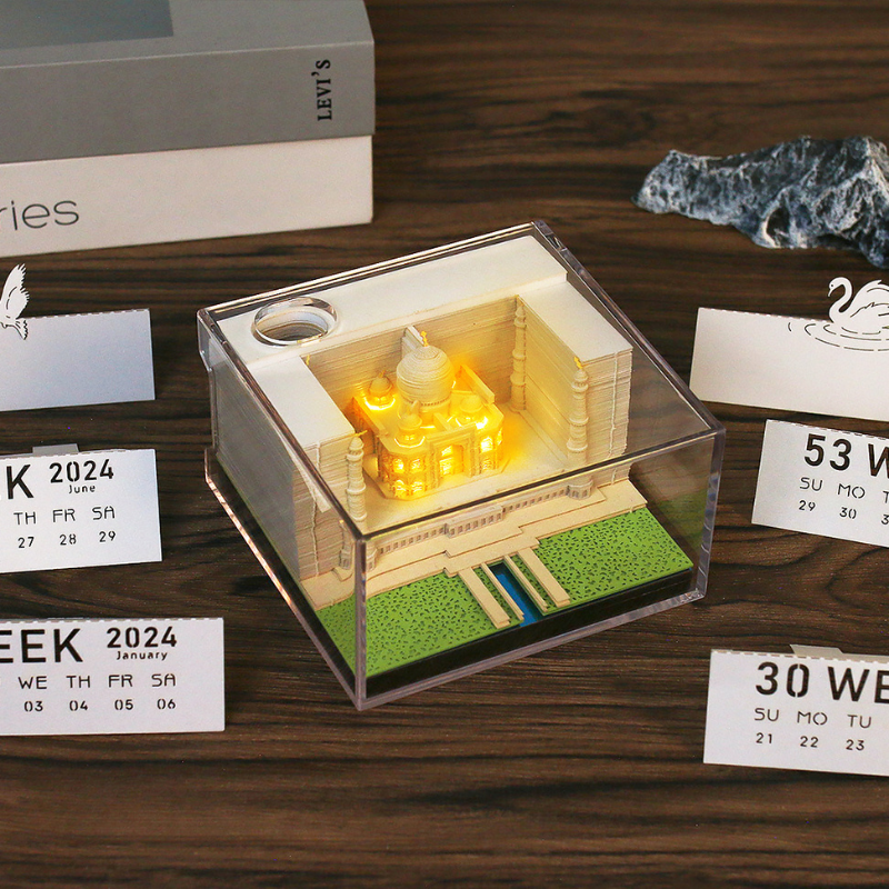 TimePieceĀ® Calendar 3D Taj Mahal Eco Commuters