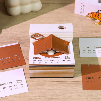 TimePiece® Calendar 3D - Puppy Cottage