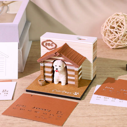 TimePiece® Calendar 3D - Puppy Cottage