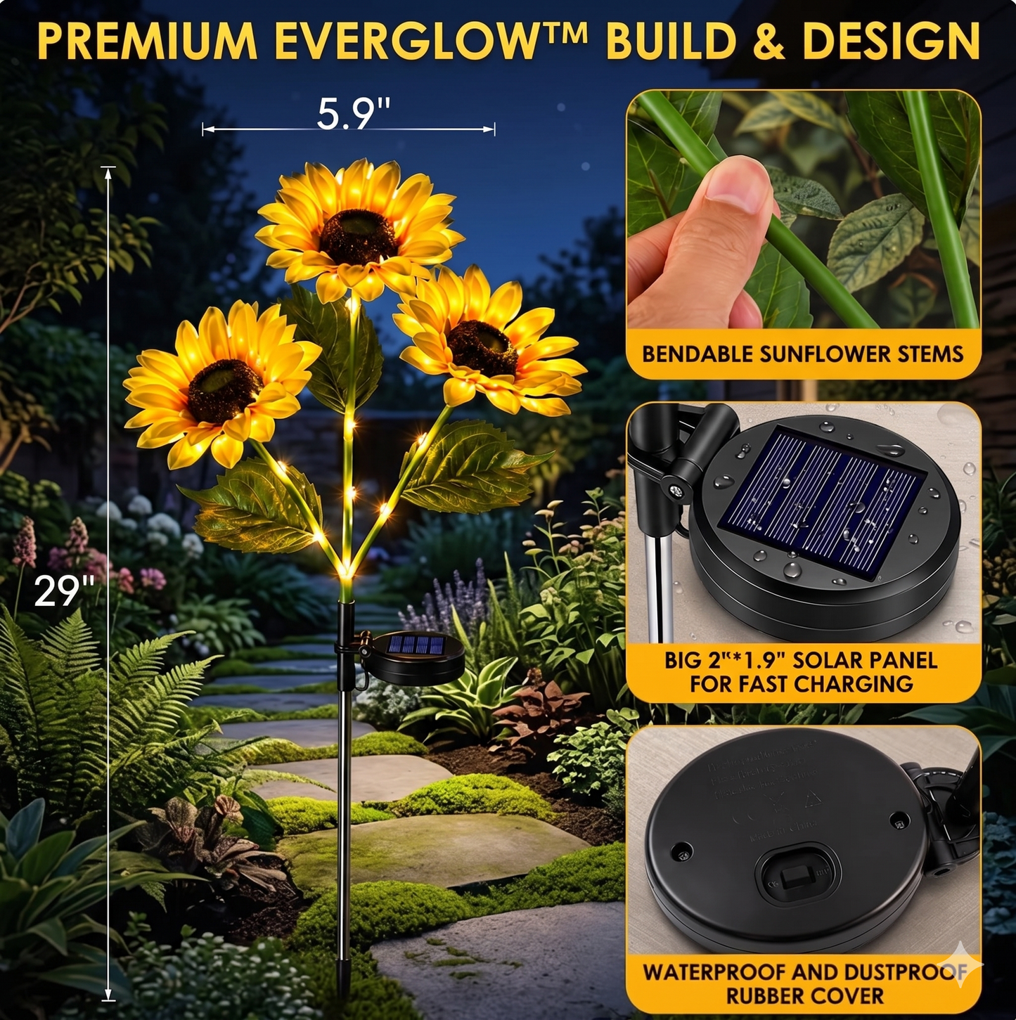 EverGlow Solar Sunflowers