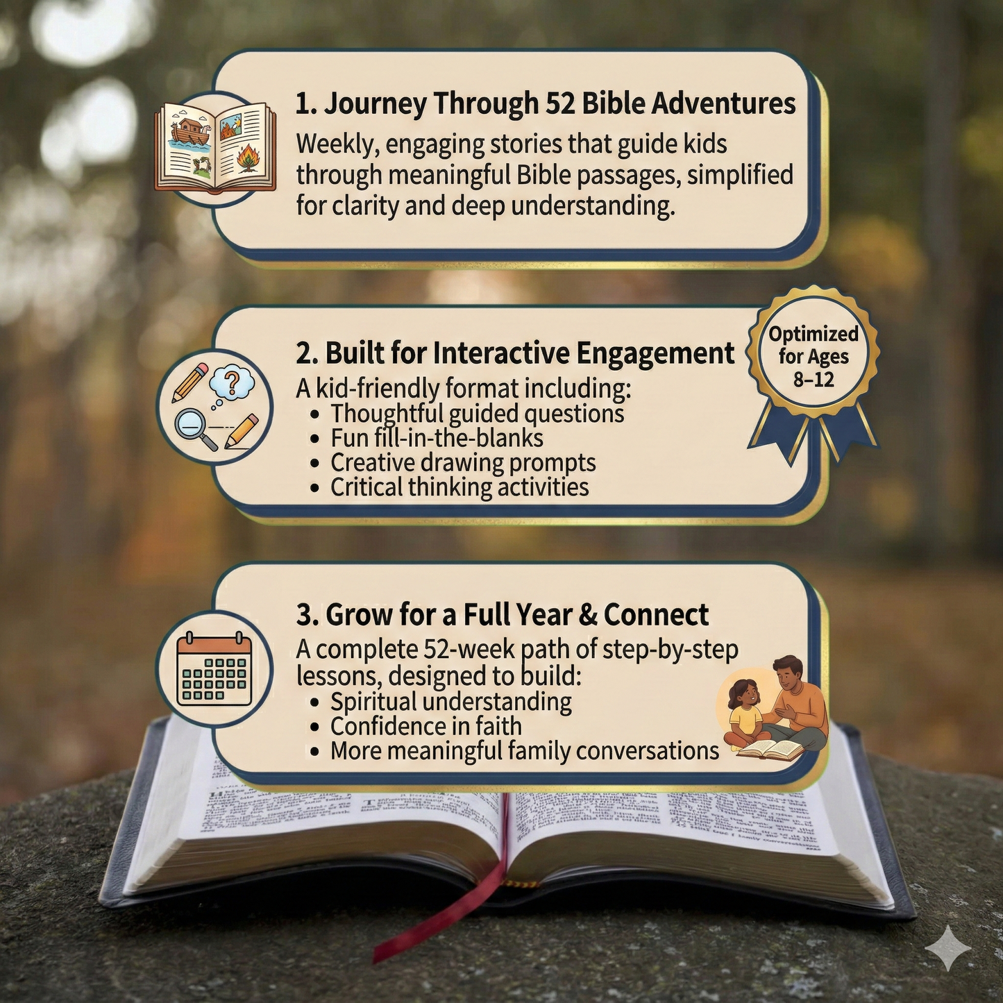 Bible Study: 52 Week Workbook for Kids